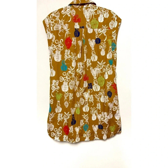 NWT Anthro Maeve Toni Tunic Dress - Patterned Mini Dress Collared Resort Wear - Picture 9 of 10